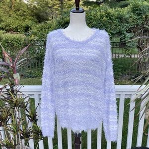 Apt. 9® Lurex Sequin Eyelash Mixed Yarn Striped Crewneck Sweater